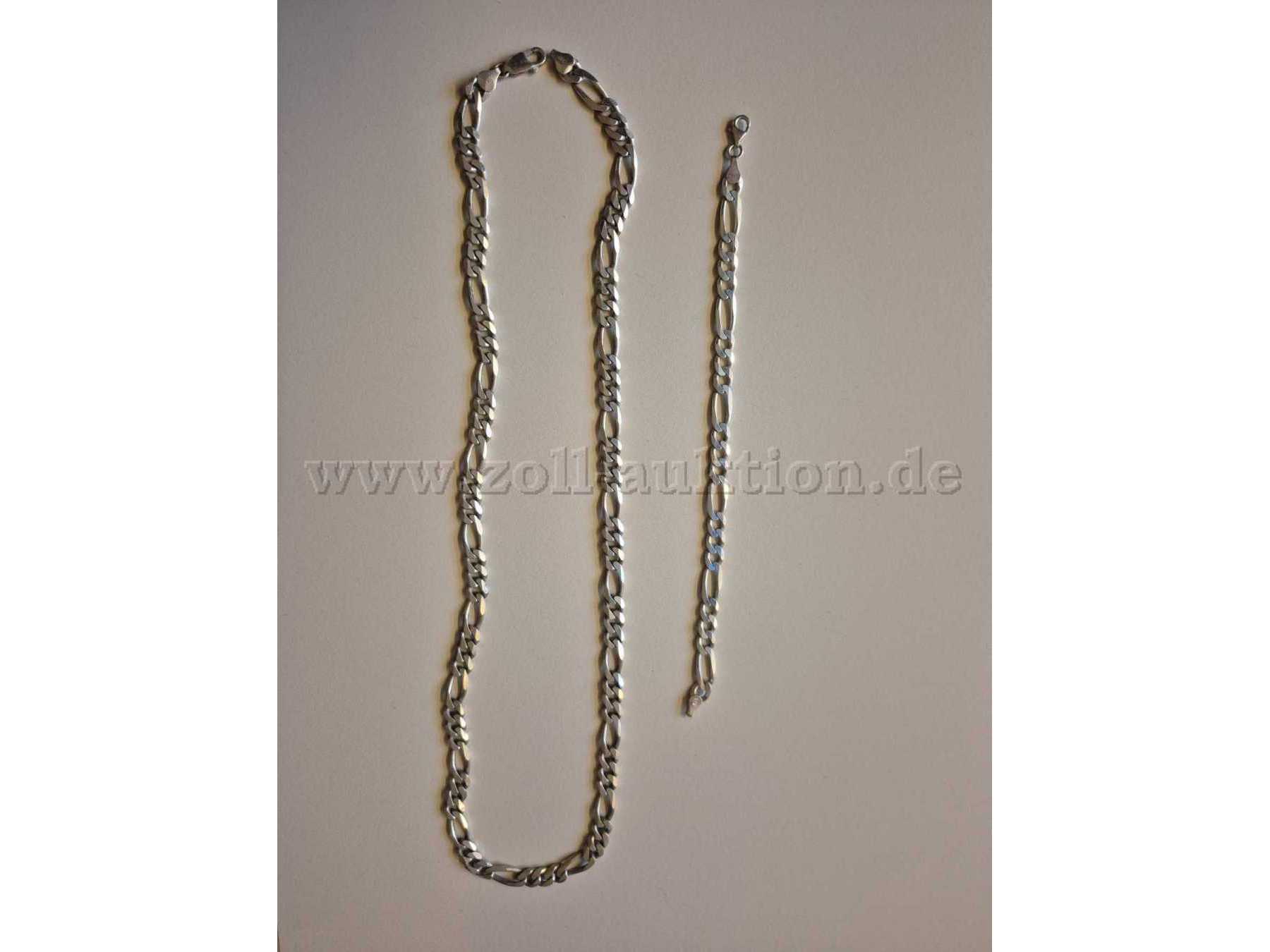Silberkette und Silberarmband Vorderansicht