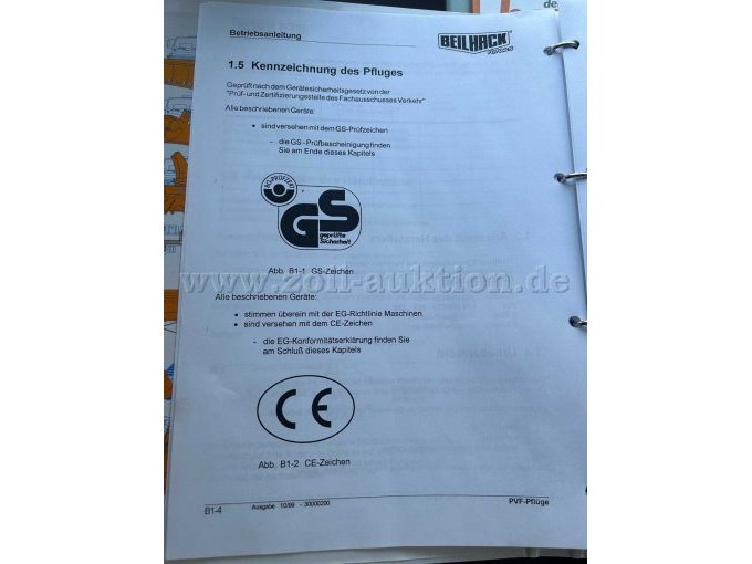 Ansicht Betriebsanleitung GS und CE