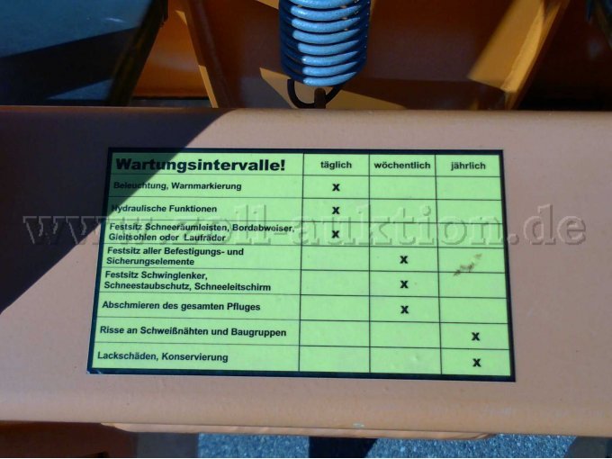 Schneepflug - Harald Drutzel - DVP-4.34A - Wartungsaufkleber