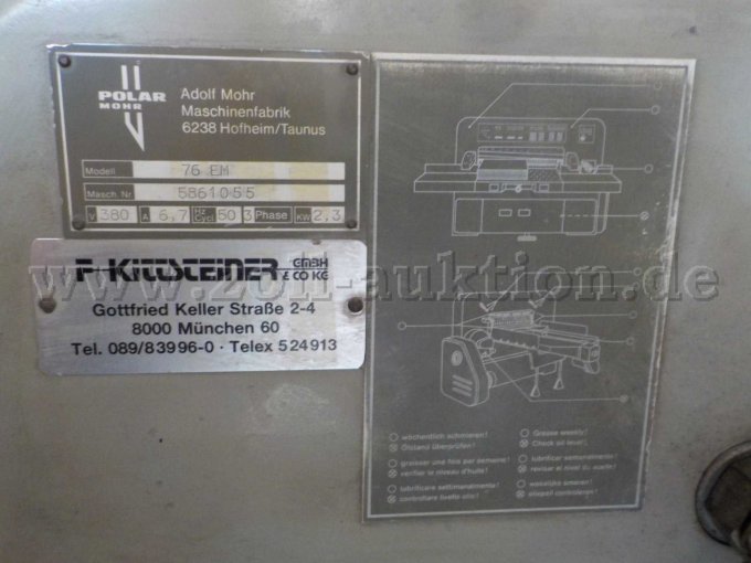 1 snijmachine Polar type 76 EM – foto 2 – kavel bij Zoll-Auktion, Nürnberg