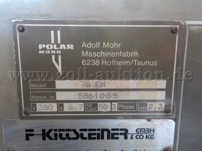 1 snijmachine Polar type 76 EM – foto 3 – kavel bij Zoll-Auktion, Nürnberg