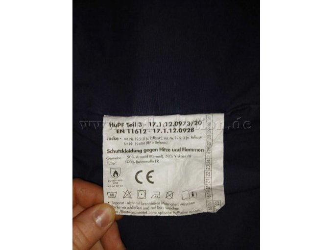 1 Beschermende kleding: brandweerjas Hupf, deel 3, Novotex Isomat, maat 46 – foto 3 – kavel bij Zoll-Auktion, Glashütten