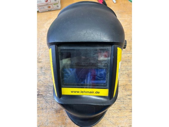 Schweißerhelm Automatikkopfschirm - Lehmair - Frontansicht- Gebrauchsspuren und Kratzer