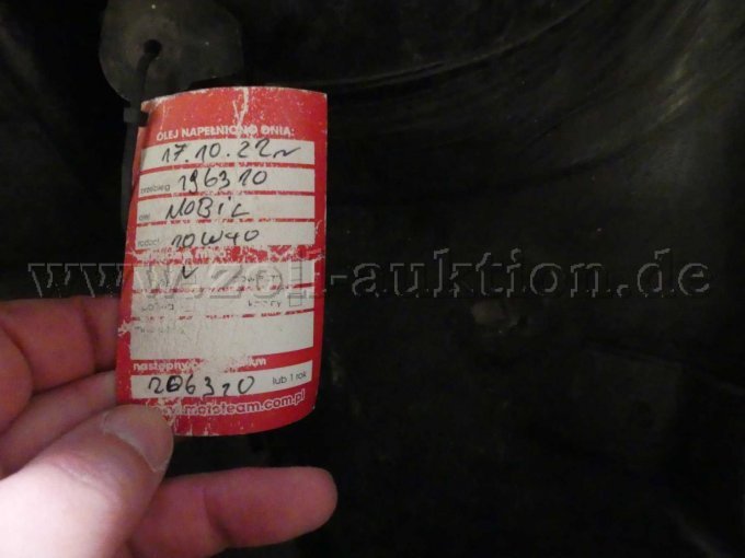 Servicezettel mit Laufleistung bis Oktober 2022