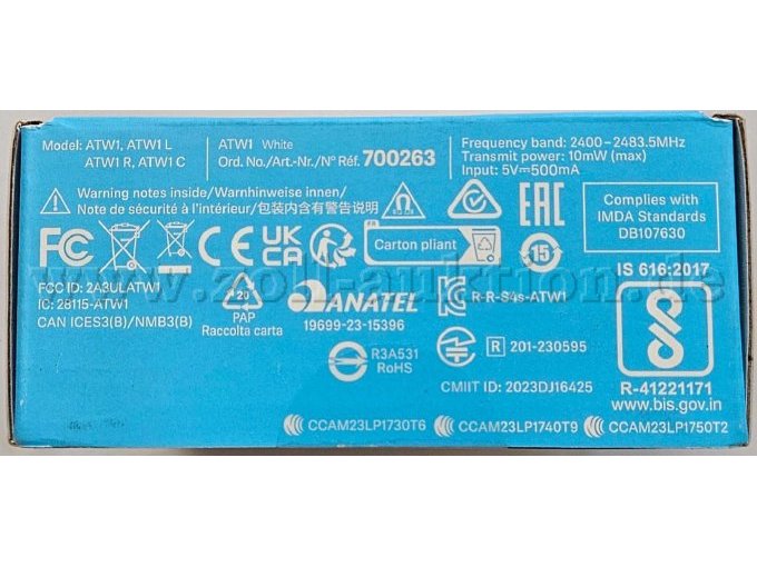 Originalverpackung Unterseite