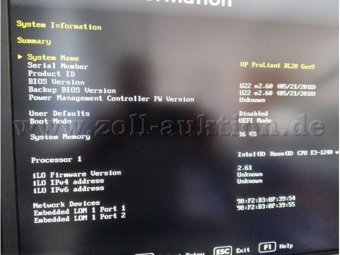 BIOS Systeminformnation