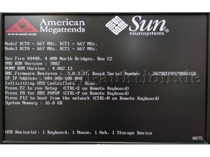 Sun Fire X4400 Startbild