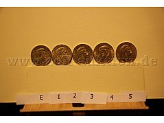 Ansicht Vorderseite der Münzen E1 bis E5