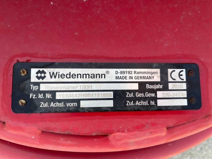 Typenschild Mähdeck