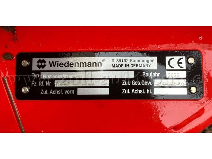 Wiedemann Mähwerk Typenschild