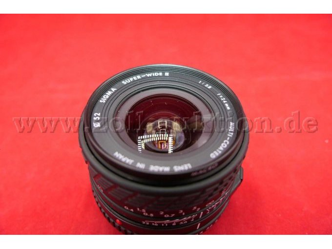 Detailaufnahme der Blende von schräg oben