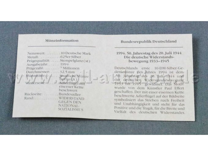 Echtheitszertifikat geöffnet