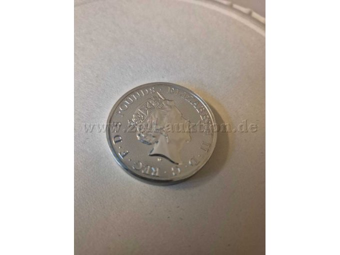 1 zilveren munt van 2 oz "Unicorn of Scotland" 2018 The Queen of Beasts 999,9 zilver – foto 2 – kavel bij Zoll-Auktion, Hagen