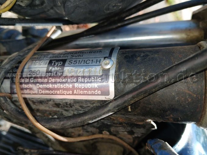 Simson Typenschild mit Fahrgestellnummer