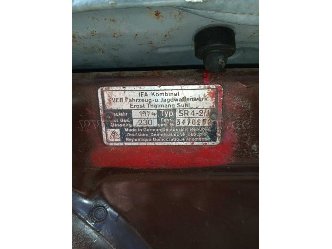 Simson Typenschilf und Fahrgestellnummer