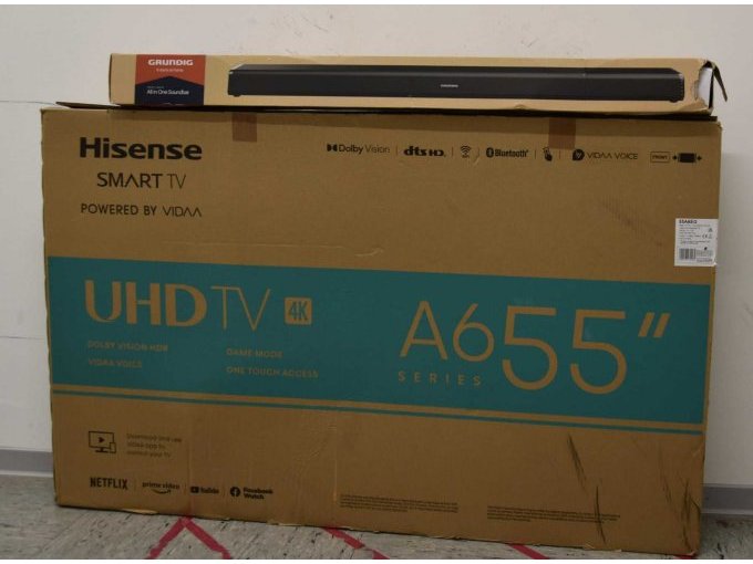 1 Smart TV „Hisense“ und 1 Soundbar „Grundig“ 1 Smart TV „Hisense“ und 1 Soundbar „Grundig“