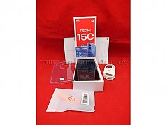 Gesamtansicht der Zoll Auktion des XIAOMI Redmi 15C mit dem vorhandenen Zubehör