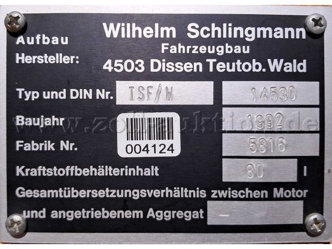 Typenschild Aufbau