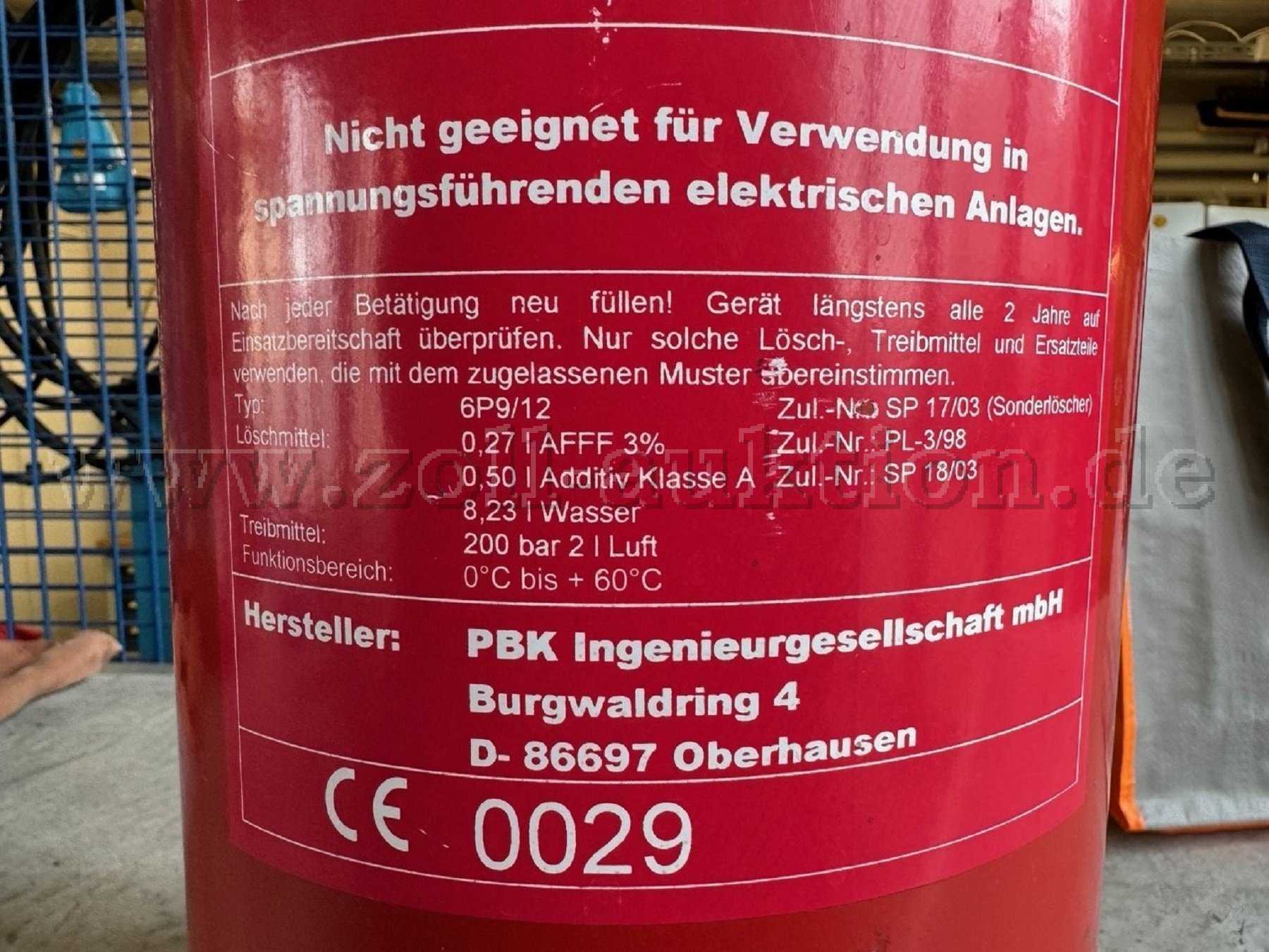 Feuerlöscher CE-Kennzeichnung