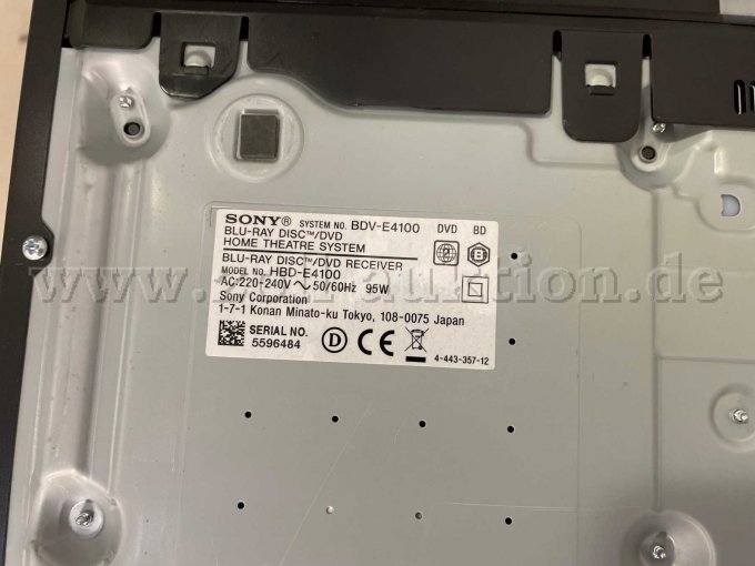 Unterseite / Typenschild Blu-Ray Player / Receiver