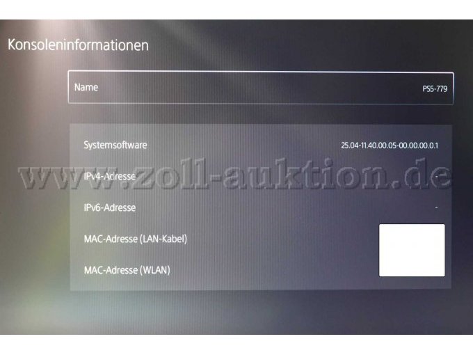 PS5 Konsoleninformation