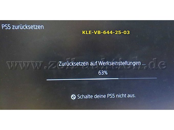 PS 5 auf Werkseinstellung zurückgesetzt