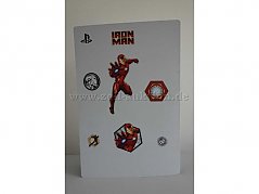 1 Playstation 5 weiß, mit Ironman-Stickern