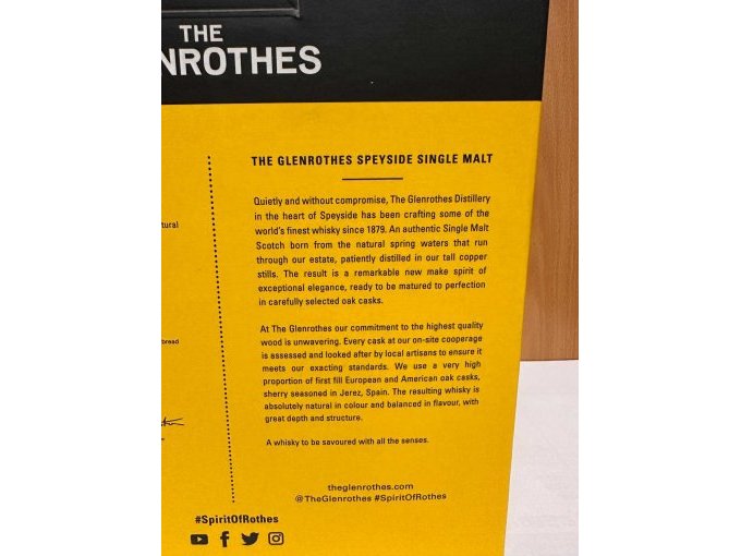 Whisky The Glenrothes 0,7 Liter 10 Jahre Beschreibung Karton