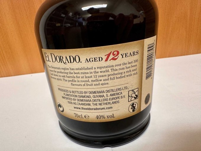 Rum El Dorado 12 Jahre 0,7 Liter Rückseite