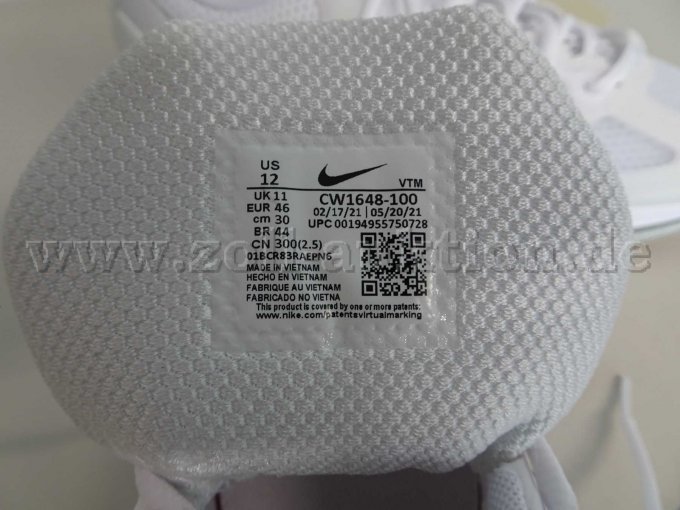 Sportschuhe Air Max, Detailansicht Größenangabe