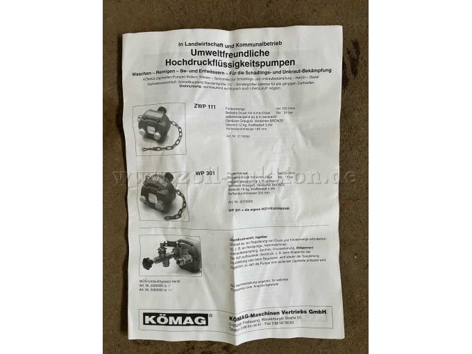 Beschreibung Zapfwellenpumpe