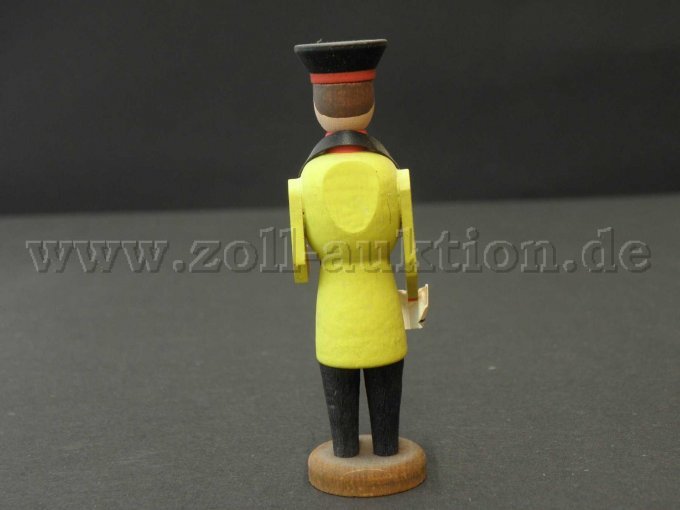 Miniaturfigur eines Postboten / Postillons / rückwärtige Ansicht