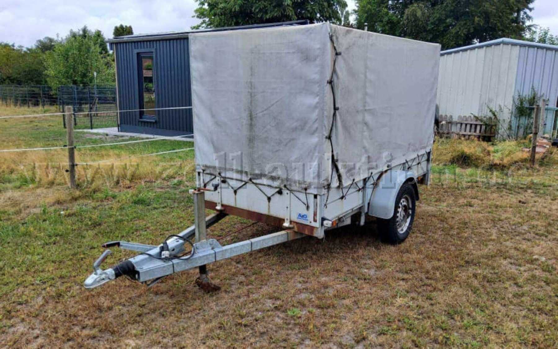1 rigid drawbar trailer Anssems BV D14 open box 1400 kg, first reg. 2013