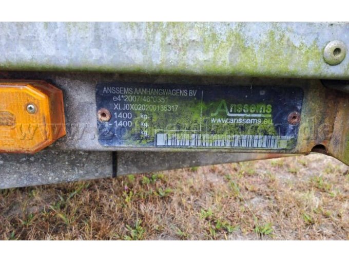 1 aanhangwagen met starre dissel van Anssems BV, model D14, open laadbak, 1400 kg, bouwjaar 2013 – foto 4 – kavel bij Zoll-Auktion, Varel