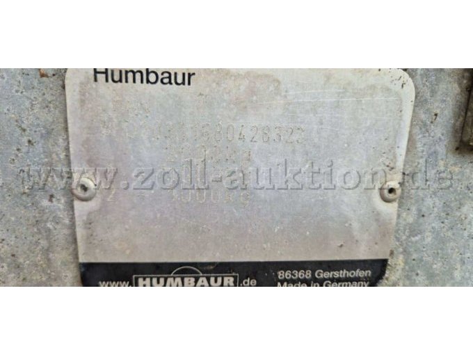 1 Starrdeichselanhänger Humbaur HT 2004 Doppelachser 2000 kg., EZ 2010 – foto 3 – kavel bij Zoll-Auktion, Hannover