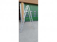 Seitenansicht Stehleiter, 2x 9 Sprossen