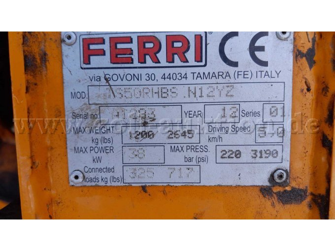 Typenschild Ferri Böschungsmäher