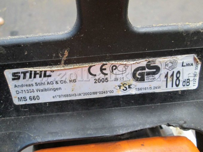 MS 660 - Typenschild