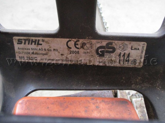 Motorsäge Stihl MS 260, Typenschild