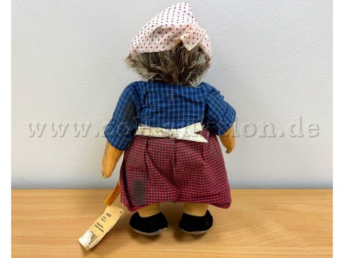 Stoff-Figur von Steiff "Micki", mit Knopf und Etikett, Rückansicht