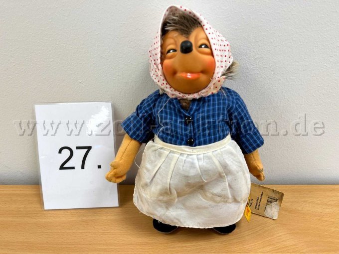 Stoff-Figur von Steiff "Micki", mit Knopf und Etikett
