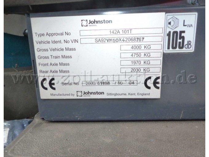 1 straatveegmachine Johnston Compact 50 / onderdelenwagen – foto 8 – kavel bij Zoll-Auktion, Hagen im Bremischen