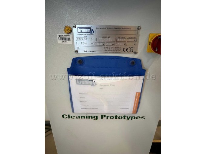 Typenschild Reinigungsgerät