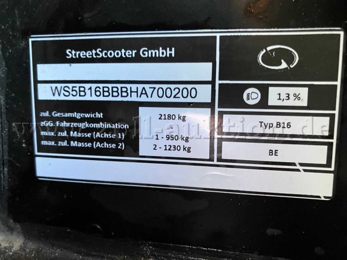 StreetScooter Ansicht Typenschild