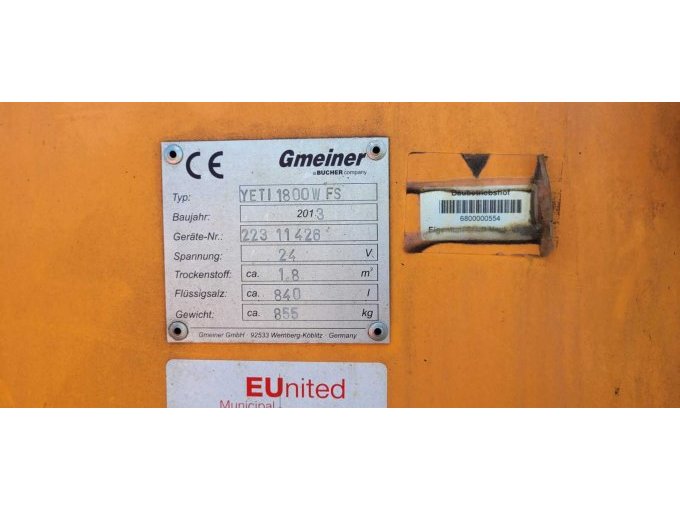 Aufbaustreuer Yeti Typenschild