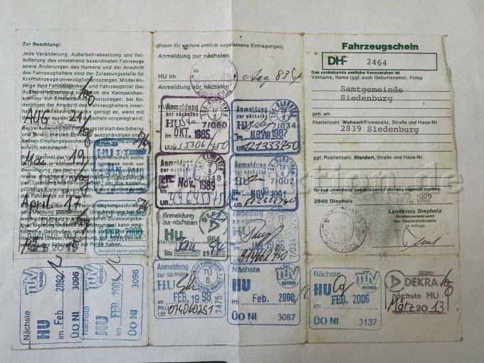 Fahrzeugschein
