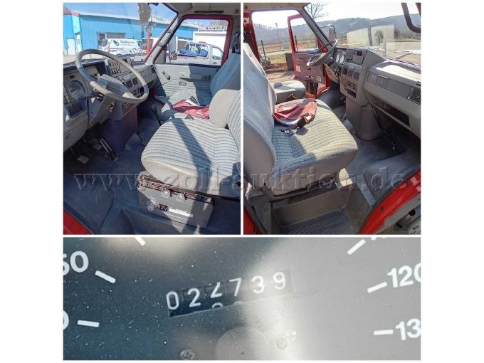 Fahrer- und Beifahrerraum und Tachostand