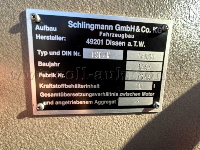 Typenschild Schlingmann