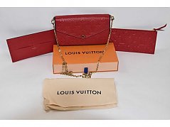 1 Tasche „Louis Vuitton“ Pochette Felicie mit Box, Staubbeutel und  Inlays