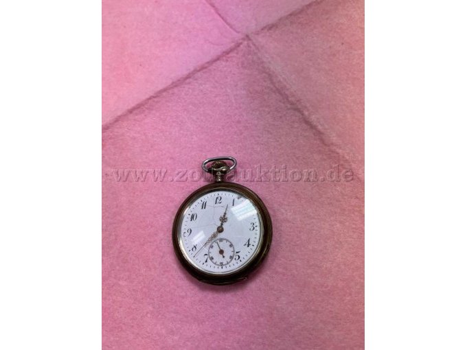 silberfarbene Taschenuhr, Ansicht vorn